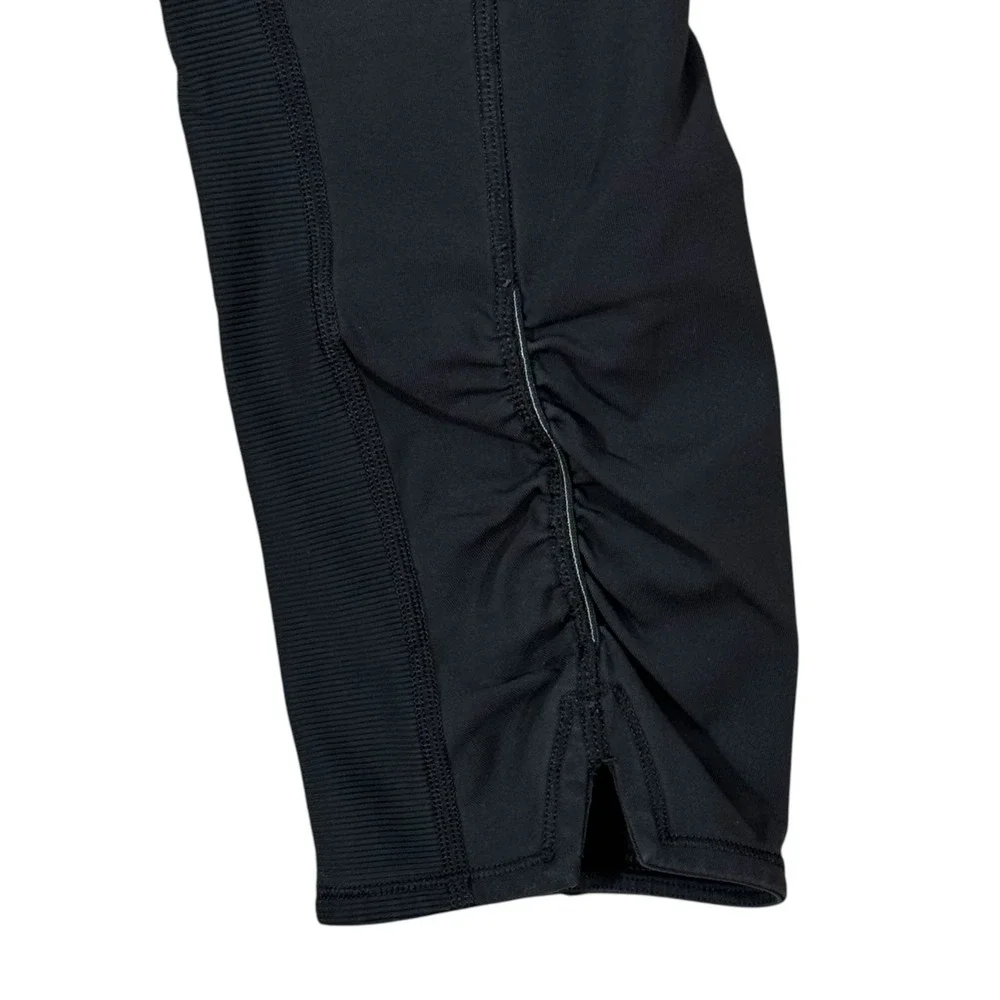 Lululemon Women's Run Inspire Crop‎ II Leggings Black Size 6 Zip Ankle Gym